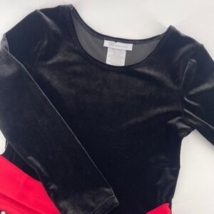 Bonnie Jean Velvet Zebra Dress‎ Red Bow Long Sleeve Party Holiday 6X